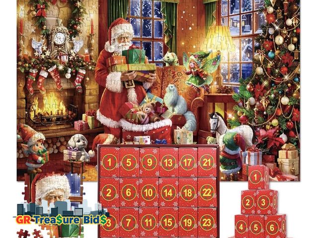 Lot 111-32003 - New RLXGCZ Christmas Advent Calendar Puzzle 1000 Piece for Adult, Jigsaw Puzzle Advent Calendar, Chr...