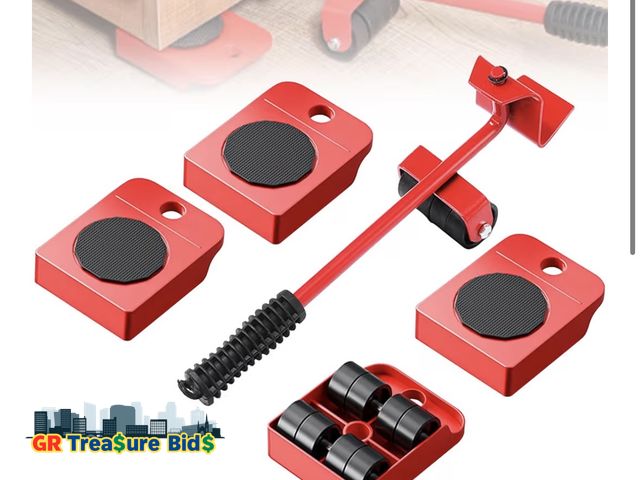 Lot 111-83662 - New Furniture Lift Mover Tool Set - Dolly with Wheels, 330Lbs Capacity, 360 Rotation for Refrigerato...