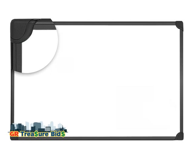 Lot 111-83636 - New Universal 43025 Design Series Magnetic Steel Dry Erase Board, 36 x 24, White, Black Frame