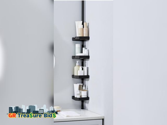 Lot 111-91334 - Bath Bliss 4 Tier Corner Shower Caddy Tensions 48"-101" Matte Black
Shelves, Adjustable, Bathroom Or...
