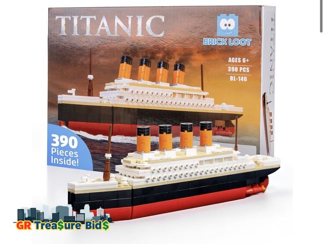 Lot 111-82672 - New Brick Loot Titanic Building Set – 390-Piece Lego Compatible Ship Model Kit for Adults &amp; Kids...