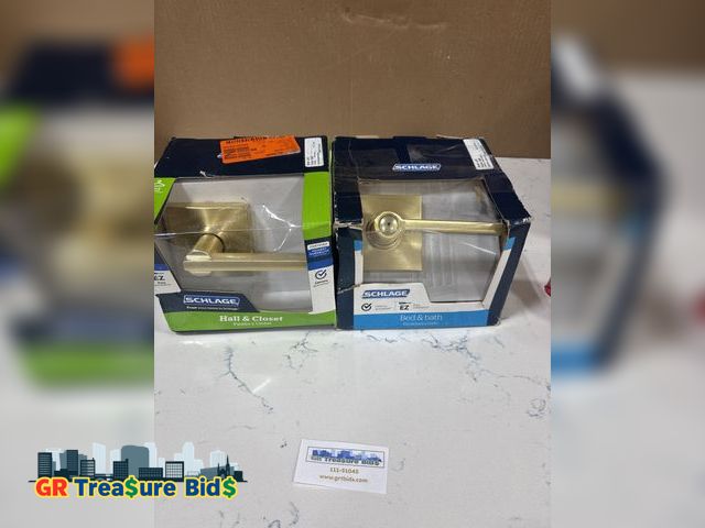 Lot 111-51045 - 2 pack 2pack of Schlage F10LAT608COL Schlage F10-LAT-COL Latitude Passage Door Lever Set with Collin...