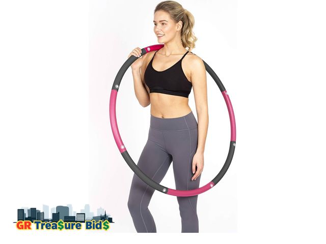 Lot 111-73880 - Exercise Fitness Hoop for Adults - Easy to Spin, Premium Quality and Soft Padding Weighted Hoop - De...