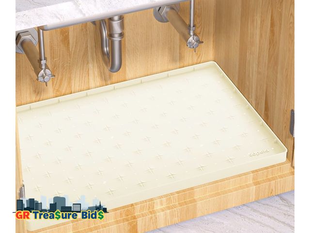Lot 111-64664 - Sdpeia Under Sink Mat for [22" x 14"] Cabinet, Upgraded Silicone Waterproof Mat Kitchen Cabinet Line...