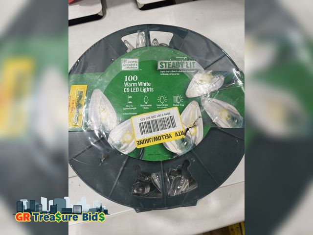 Lot 111-73641 - 100 Warm White LED Lights. 65ft 4in Lighted Length. Replaceable Bulbs up to 2x Brighter. Flicker Fre...