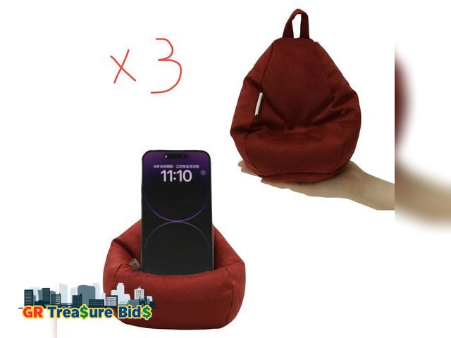 Lot 111-9834 - LOT OF (3) Cover of Mini Bean Bag Chair Cell Phone Holder (No Filler) Ultra Soft Micro Suede Anti Sl...