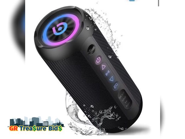 Lot 111-82782 - New Portable Bluetooth Speaker IPX7 Waterproof, 30W Loud Sound, Deep Bass, Bluetooth 5.3, LED Lights...
