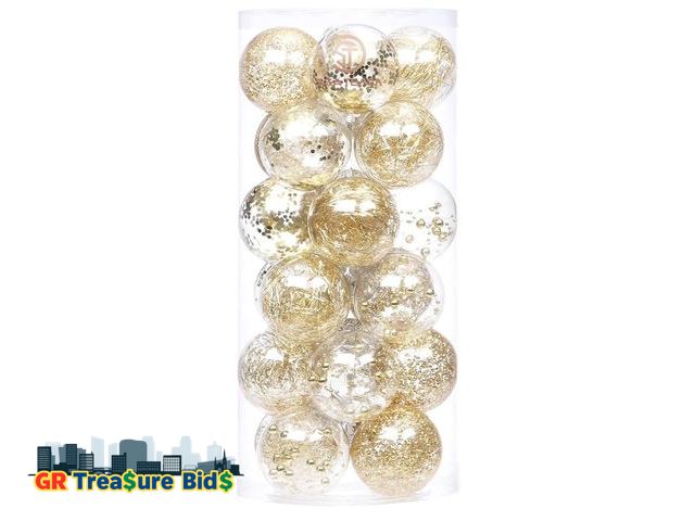 Lot 111-34295 - New Sea Team 70mm/2.76" Shatterproof Clear Plastic Christmas Ball Ornaments Decorative Xmas Balls Ba...