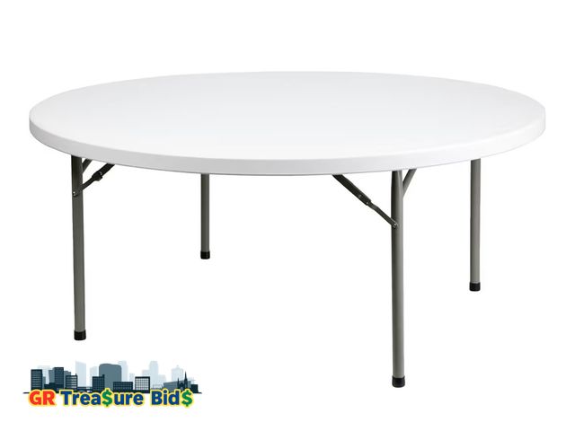 Lot 111-92672 - Flash Furniture Elon 4' Round All-Occasion Plastic Folding Event Table, Foldable Portable Banquet Ta...