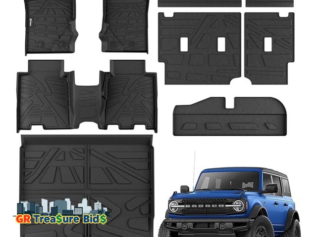 Lot 111-85805 - Floor Mats Compatible with 2021-2023 Ford Bronco 4-Door(No Fit Sport) 9-Sets, 1st &amp; 2nd Row Line...