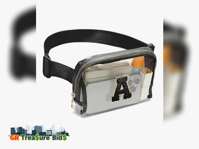 Lot 111-85192 - New Clear Fanny Pack Belt Bag Stadium Approved for Women Men with Inital Letters Adjustable Strap Wa...