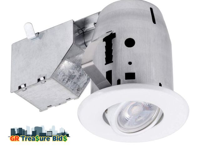 Lot 111-76565 - Commercial Electric 3 in. New Construction or Remodel Recessed Kit with LED Bulb