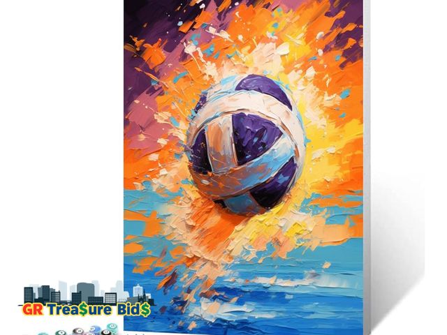 Lot 111-47622 - New Tucocoo Sport Volleyball Paint by Number for Adults Beginners Canvas DIY Acrylic Watercolor Oil ...