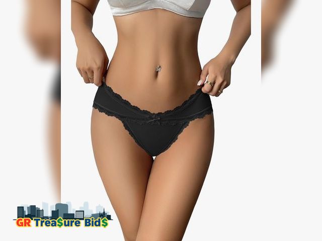 Lot 111-91096 - New Innersy Womens Underwear Cotton Panties Cheeky Bikini Underpanties Lace Stretch Hipster Briefs M...