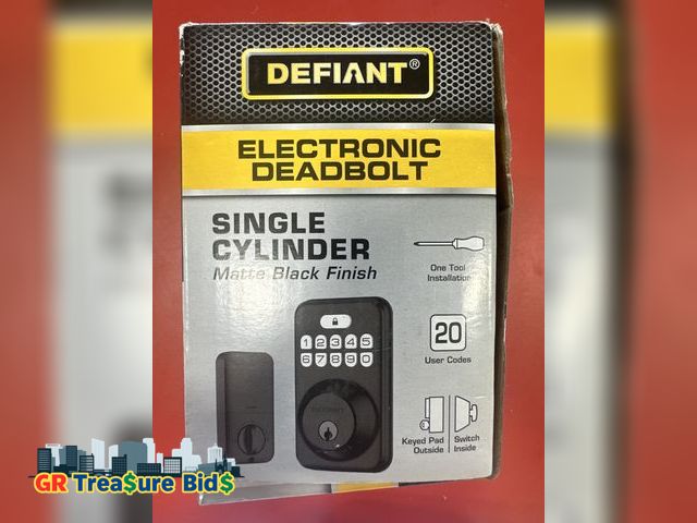 Lot 111-64645 - Defiant Electronic Deadbolt - Single Cylinder - Matte Black Finish