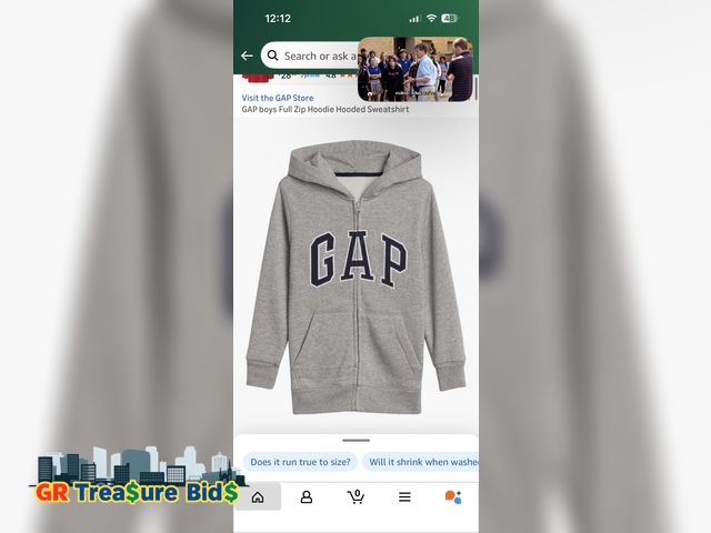 Lot 111-91235 - New GAP Logo Heritage Hoodie Hooded Full Zip Sweatshirt 2XL