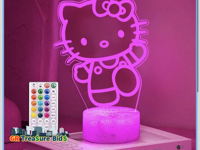 Lot 111-52163 - New 16 Colors Cartoon Night Light, Anime Character Change Decor Lamp with Remote, Dim, Timer, Fans K...