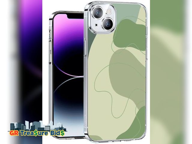 Lot 111-65564 - Sage Green Swirl Case for iPhone 15 Plus - Minimalist Boho Abstract Design, TPU Bumper, Supports Wir...