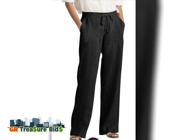 Lot 111-4078 - 1 New Hat and Beyond Womens Premium Soft Linen Shorts &amp; Pants Relaxed Fit Comfort Resort Wear Bo...