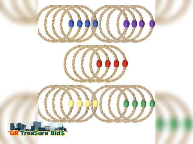 Lot 111-52423 - 20 Pack Multicolor Sisal Rope Ring Toss Game Replacement Parts for Adults and Kids, Outdoor Toss Rin...