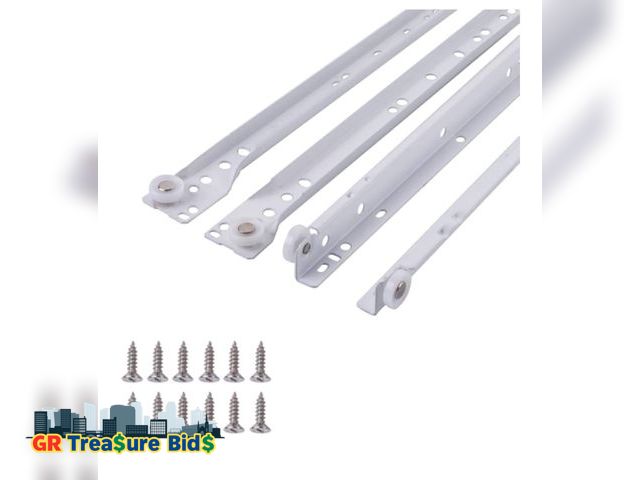 Lot 111-24749 - EVERBILT 22in Off-White Coated Steel Euro Bottom Mount Drawer Slides (12 screws included)