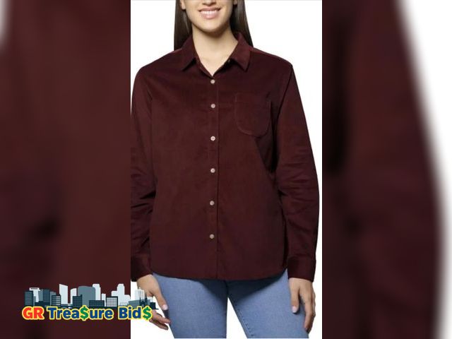Lot 111-51228 - New Jachs Girlfriend New York Women's Long Sleeve Mini Corduroy Button Up Shirt Size Small