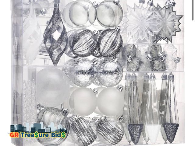 Lot 111-43083 - New DecorbyHannah Set,100ct Clear Christmas Tree Ornaments Halloween Decorations,Shatterproof Assort...