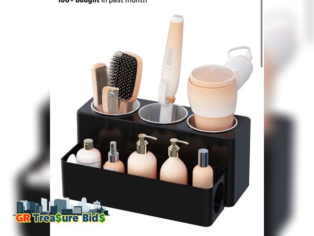 Lot 111-72672 - New Lifewit Hair Tool Organizer Countertop, Removable Blow Dryer Holder for Bathroom, Acrylic Hot To...