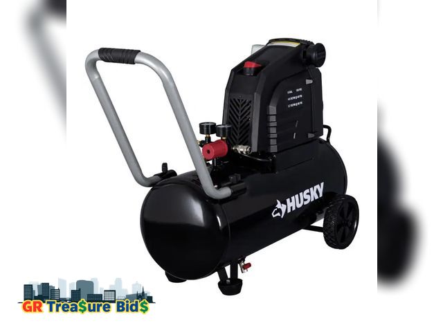 Lot 111-8272 - 8 Gal. 150 PSI Portable Electric Oil-Free Horizontal Hotdog Air Compressor with Rubber Wheels and 1-...