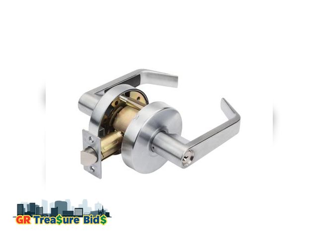 Lot 111-52052 - Dynasty Hardware AUG-00-26D Grade 2 Commercial Duty Office Door Keyed Lever Lockset, ADA, Satin Chro...