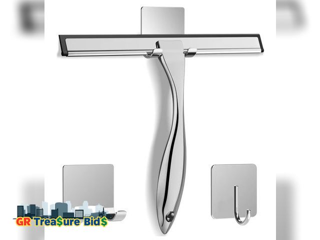 Lot 111-796372 - New All-Purpose Stainless Steel Shower Squeegee for Shower Glass Door
