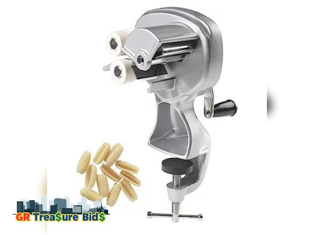 Lot 111-90763 - Manual Italian Pasta Maker Machine, Aluminium Noodle Press Machine, Macaroni Maker Tool for Home Kit...