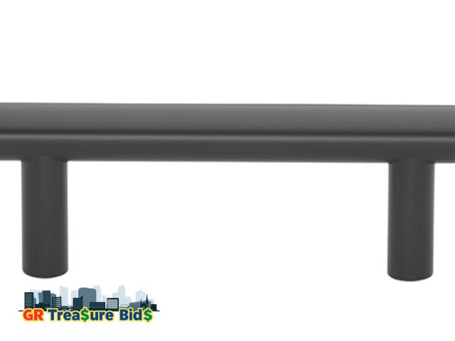 Lot 111-56924 - Lot of 7 GlideRite Hardware 3" Center, 6" Long Solid Handle Bar Pulls, Matte Black with screws inclu...