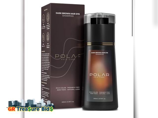 Lot 111-50262 - Polar Haircare - Dark Brown Hair Dye Shampoo for Women and Men - Shampoo Hair Dye for Gray Hair, Sem...