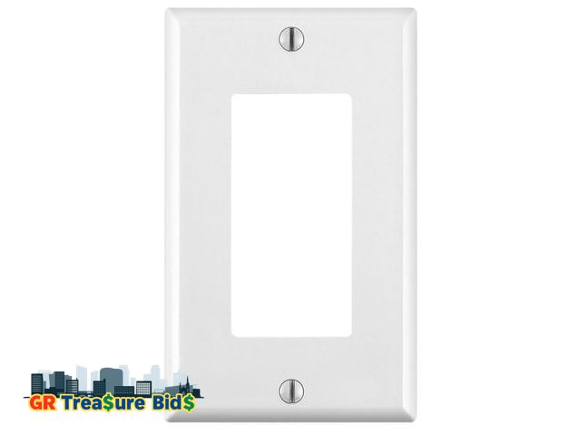Lot 111-5626 - Leviton 1-Gang Decora/GFCI Device Wallplate, Standard Size, Thermoset, Device Mount, 10-Pack, 80401-...
