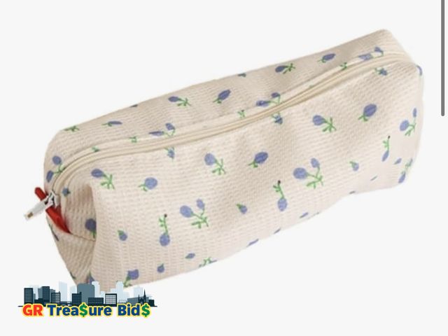 Lot 111-50662 - New Blue Women Fresh Style Pencil Bag Pencil Case Pen Holder Coin Pouch, Simple Cosmetic Storage Bag...