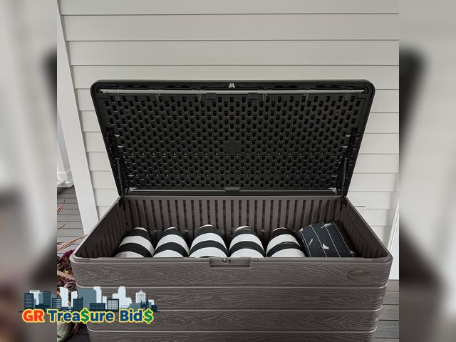 Lot 111-56272 - 170 Gallon Extra Large Deck Box - Dark Stoney brand new