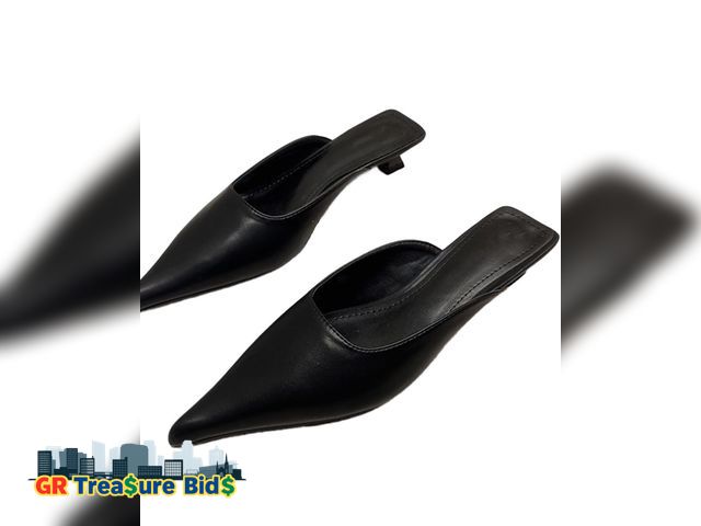 Lot 111-50219 - New Women's Slingback Kitten High Heels Pointed Toe Closed Slip-On Mules Women's Fashion Backless Fo...