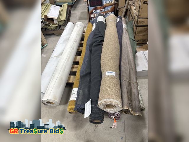 Lot 111-35899 - Many rolls fabric and leather New Many rolls different colors 59”w.&amp;  unknown length