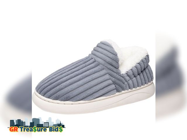 Lot 111-50213 - New Ladies Bedroom Shoes Cosy Plush Fleece Lined Casual Anti-Skid Rubber Sole Indoor Outdoor Slipper...