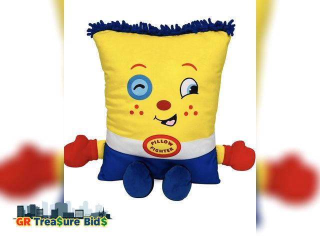 Lot 111-52494 - Fighter Plush - 2-in-1 Toy &amp; Pillow, 80's Nostalgic Plush Pal Reimagined, Soft Stuffed Rectangul...