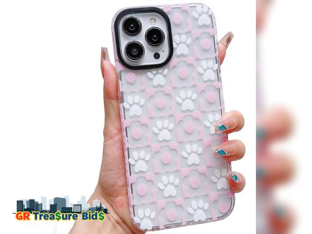 Lot 111-44346 - YKCZL Compatible for iPhone 13 Pro Max Phone Case,Cute Dog Paws Heart Pattern Soft TPU Transparent W...