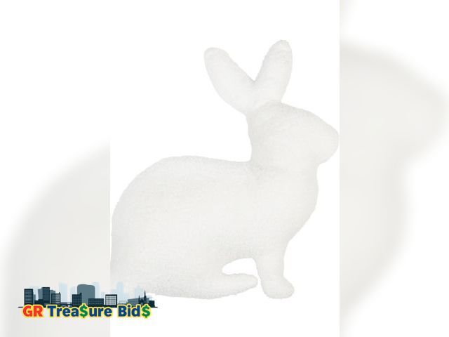 Lot 111-52134 - New C&amp;F Home White Bunny Silhouette Shaped Accent Throw Pillow 16" x 18" Spring Springtime Home ...