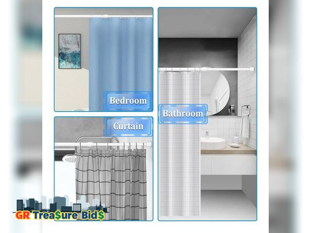 Lot 111-46843 - QILERR Short Tension Curtain Rods 24 to 36 Inches,Heavy Duty Spring Tension Rods,Adjustable Pressure...