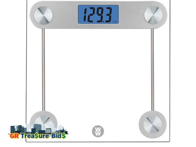 Lot 111-57065 - New Weight Watchers Scales by Conair Scale for Body Weight, Digital Bathroom Scale in Clear