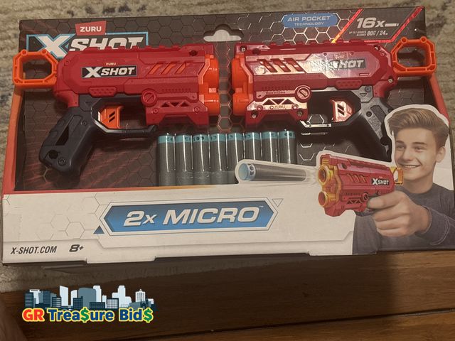 Lot 111-52435 - XSHOT Excel Micro 2.0 2 Pack by ZURU with 16 Darts, Easy Reload, Air Pocket Dart Technology, Toy Foa...