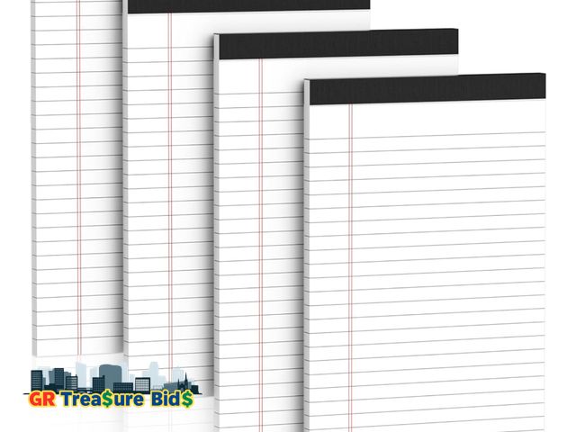 Lot 111-60009 - Lot of 7 5" x 8" Note Pads 4 Pack of Legal Pads 21lb Notepad College Ruled Legal Pad 30 Sheets Perfo...