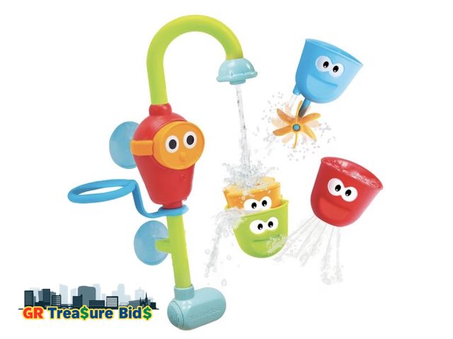 Lot 111-590626 - Yookidoo Toddler and Baby Bath Toy (Ages 1-3): Flow N Fill - 3 Stackable Play Cups - Battery Operate...
