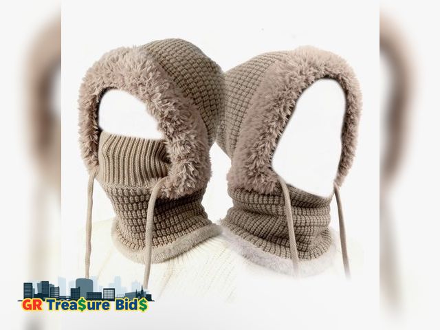 Lot 111-83673 - New 3 in 1 Beanie Hat with Scarf and Mask,Beanie Hat for Women,Winter Warm Knitted Ski Scarf&amp;Mas...