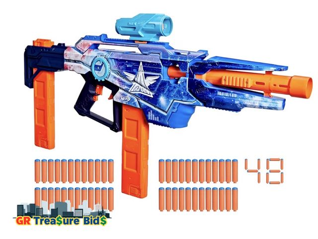 Lot 111-72663 - NERF Hasbro Loadout Galactic Commander Adaptable Motorized Darts Blaster with 48 Darts and 3 Accesso...